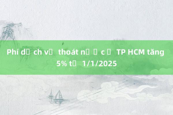 Phí dịch vụ thoát nước ở TP HCM tăng 5% từ 1/1/2025