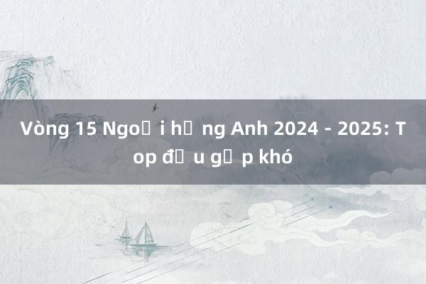 Vòng 15 Ngoại hạng Anh 2024 - 2025: Top đầu gặp khó