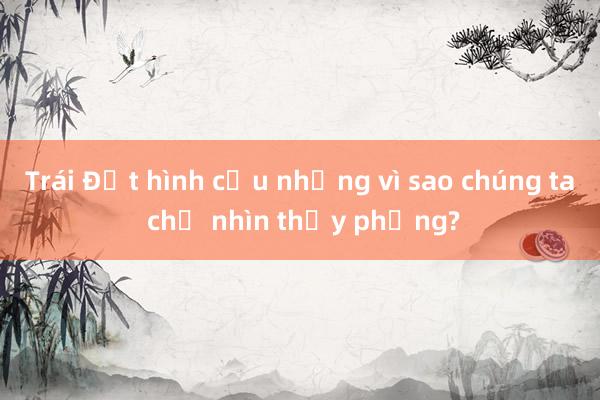 Trái Đất hình cầu nhưng vì sao chúng ta chỉ nhìn thấy phẳng?