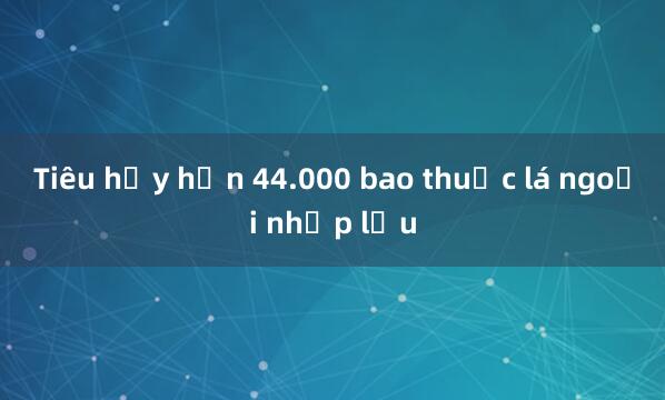 Tiêu hủy hơn 44.000 bao thuốc lá ngoại nhập lậu