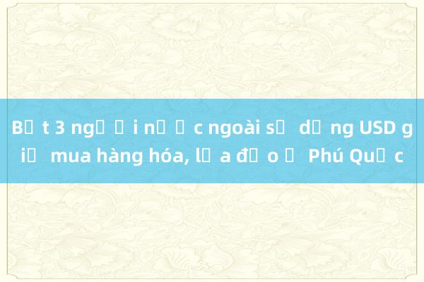 Bắt 3 người nước ngoài sử dụng USD giả mua hàng hóa， lừa đảo ở Phú Quốc